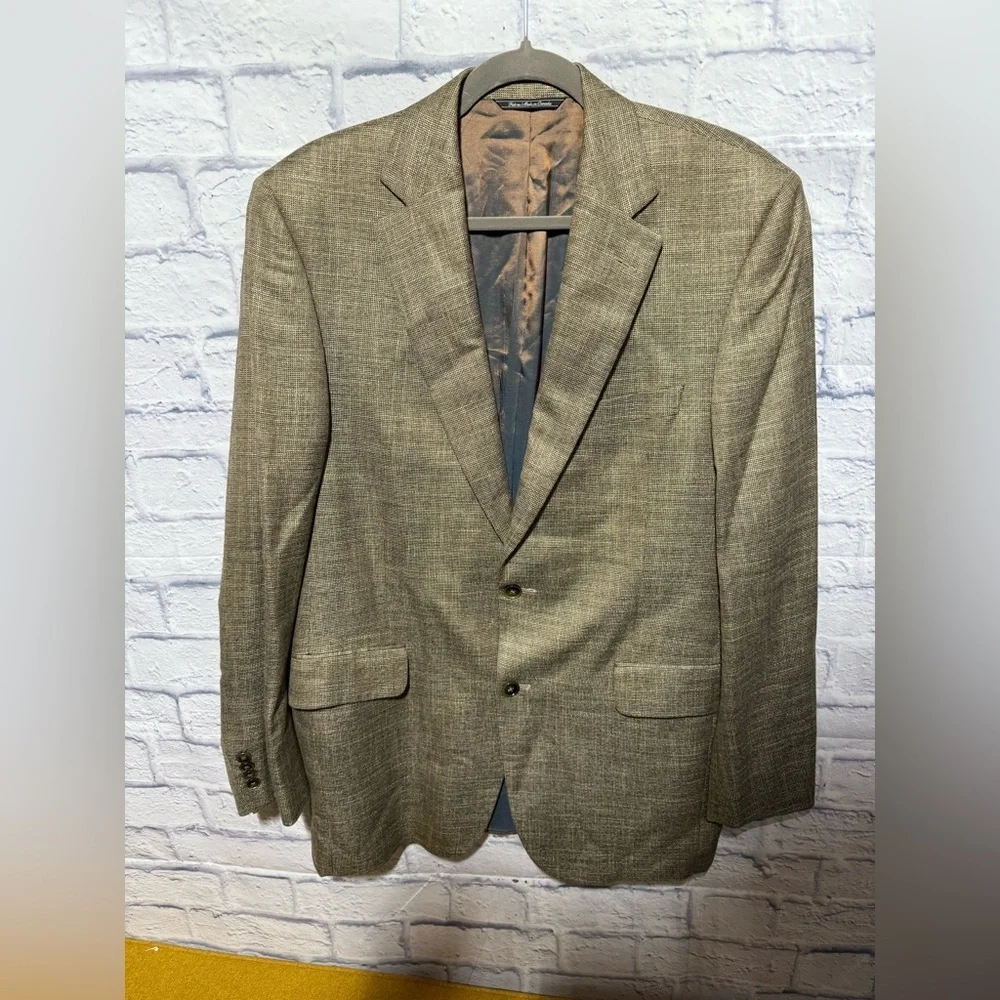 Men's Jack Victor Tan Bamboo Blazer, Size 40